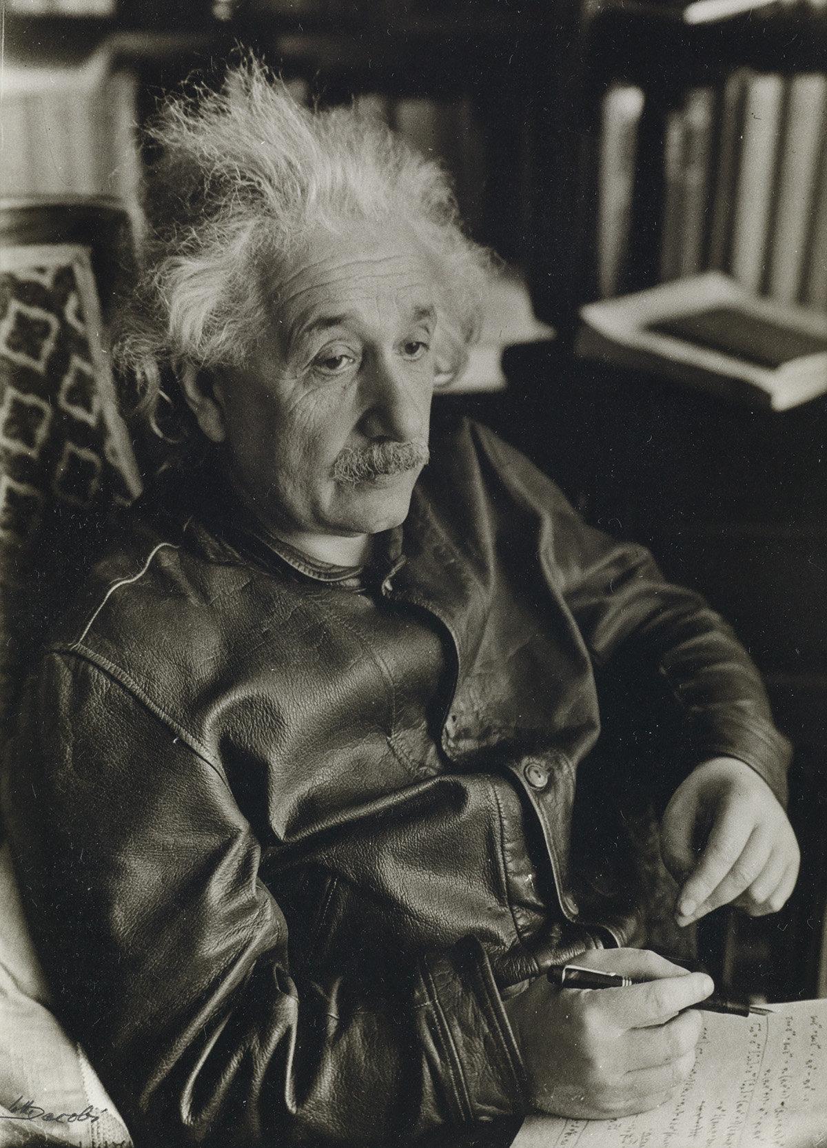 LOTTE JACOBI (1896-1990) Albert Einstein, physicist, Princeton, New Jersey (writing a mathematical theorem).